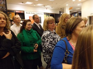 Lyn, John Hocking, Rachel, Richard, Janet, Barbara Alderton, and Dawn Platten (In blue) listening in rapt attention (I hope!)