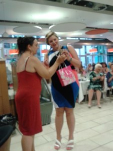 Kate Johnson (on the right) wins the Elizabeth Goudge trophy